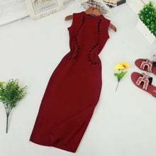 Load image into Gallery viewer, Bodycon Knit Midi Pencil Dress
