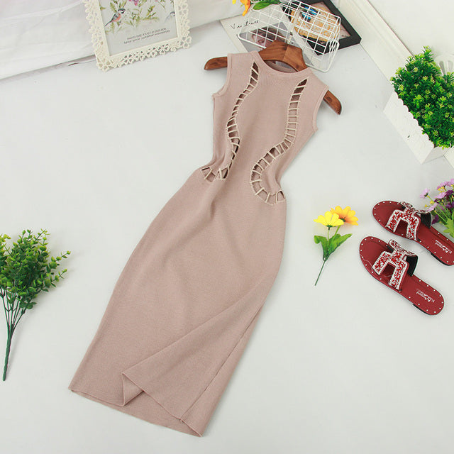 Bodycon Knit Midi Pencil Dress