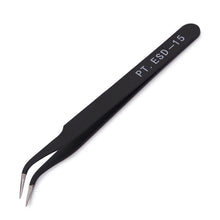 Load image into Gallery viewer, 2Pcs Stainless Steel Curved Straight Black Tweezer
