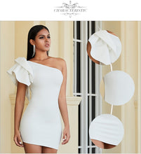 Load image into Gallery viewer, Adyce 2021 New Summer White One Shoulder Bandage Dress Women Sexy Sleeveless Bodycon Club Celebrity Evening Party Dress Vestidos
