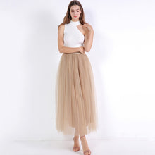 Load image into Gallery viewer, 4 Layers 100cm Floor length Skirts for Women Elegant High Waist Pleated Tulle Skirt Bridesmaid Ball Gown Bridesmaid Clothing
