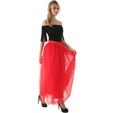 Load image into Gallery viewer, 4 Layers 100cm Floor length Skirts for Women Elegant High Waist Pleated Tulle Skirt Bridesmaid Ball Gown Bridesmaid Clothing
