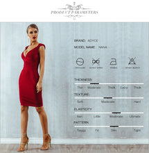 Load image into Gallery viewer, ADYCE New Women Summer Red Bodycon Bandage Dress Sexy V-Neck Short Sleeve Club Celebrity Runway Evening Party Dresses Vestidos
