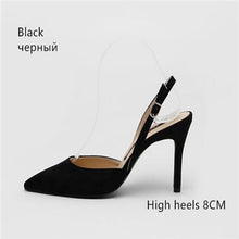 Load image into Gallery viewer, 8CM Women Shoes Middle Kitten Heels Slingback Dress Pumps Ladies Bow Knot Blue Black Red Court Christian Party Dance Shoes
