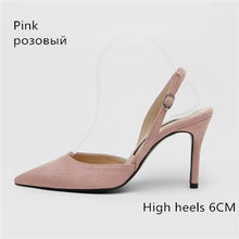 Load image into Gallery viewer, 8CM Women Shoes Middle Kitten Heels Slingback Dress Pumps Ladies Bow Knot Blue Black Red Court Christian Party Dance Shoes
