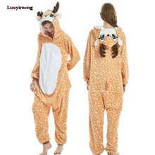 Load image into Gallery viewer, ALSAS Unicorn Pajama Nightie Adults Animal Rabbit Pajamas Flannel Stitch Cat Anime Onesies Women Sleepwear Jumpsuit
