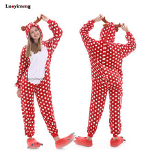 Load image into Gallery viewer, ALSAS Unicorn Pajama Nightie Adults Animal Rabbit Pajamas Flannel Stitch Cat Anime Onesies Women Sleepwear Jumpsuit
