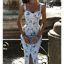 Load image into Gallery viewer, Bodycon Floral Sundress Summer Midi Dress
