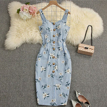 Load image into Gallery viewer, Bodycon Floral Sundress Summer Midi Dress
