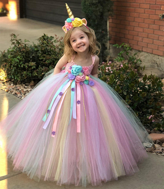 ALSAS Unicorn Flower Tutu Dress