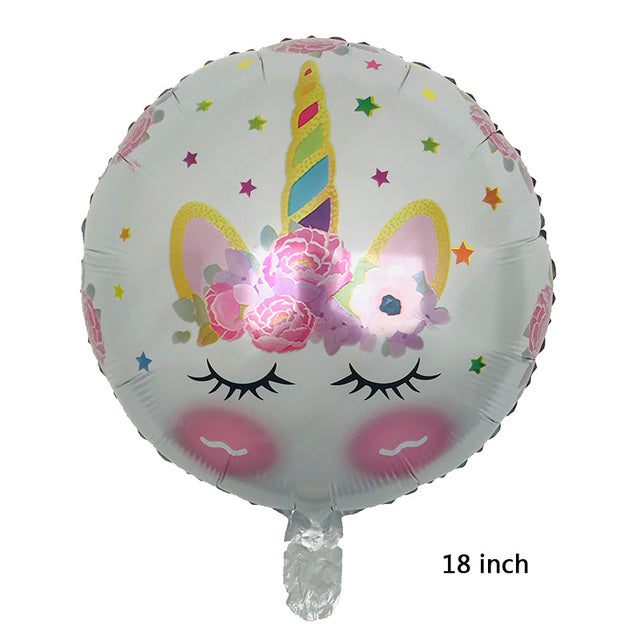 ALSAS 18 inch round unicorn balloon Aluminum foil helium balloons unicorn