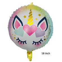 Load image into Gallery viewer, ALSAS 18 inch round unicorn balloon Aluminum foil helium balloons unicorn
