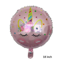 Load image into Gallery viewer, ALSAS 18 inch round unicorn balloon Aluminum foil helium balloons unicorn
