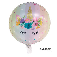 Load image into Gallery viewer, ALSAS 18 inch round unicorn balloon Aluminum foil helium balloons unicorn
