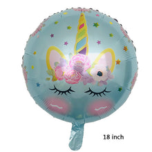 Load image into Gallery viewer, ALSAS 18 inch round unicorn balloon Aluminum foil helium balloons unicorn
