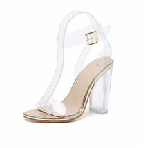 Load image into Gallery viewer, Aneikeh New Women Sandals PVC Jelly Crystal Heel Transparent Women Sexy Clear High Heels Summer Sandals Pumps Shoes Size 41 42
