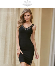 Load image into Gallery viewer, Adyce New Summer Women Sleeveless Bandage Dress Sexy Black V Neck Hollow Out Bodycon Celebrity Runway Club Party Dress Vestidos
