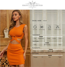 Load image into Gallery viewer, Adyce New Summer Women Hollow Out Bandage Club Dress Sexy Sleeveless Tank Orange Bodycon Celebrity Runway Party Dresses Vestidos
