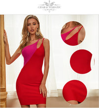 Load image into Gallery viewer, Adyce New Summer Red One Shoulder Bandage Dress Women Sexy Strapless Bodycon Celebrity Runway Nightout Club Party Dress Vestidos
