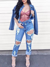 Load image into Gallery viewer, 2020 trendy woman ripped denim jeans high waist boyfriend jeans fashion sexy long pants women summer clothing S-2XL new arrival
