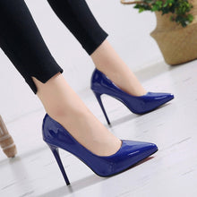 Load image into Gallery viewer, 2020 Plus Size 34-44 HOT Women Shoes Pointed Toe Pumps Patent Leather Dress High Heels Boat Shoes Wedding Shoes Zapatos Mujer
