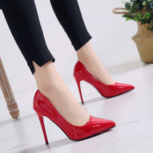 Load image into Gallery viewer, 2020 Plus Size 34-44 HOT Women Shoes Pointed Toe Pumps Patent Leather Dress High Heels Boat Shoes Wedding Shoes Zapatos Mujer
