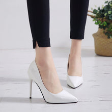 Load image into Gallery viewer, 2020 Plus Size 34-44 HOT Women Shoes Pointed Toe Pumps Patent Leather Dress High Heels Boat Shoes Wedding Shoes Zapatos Mujer
