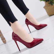 Load image into Gallery viewer, 2020 Plus Size 34-44 HOT Women Shoes Pointed Toe Pumps Patent Leather Dress High Heels Boat Shoes Wedding Shoes Zapatos Mujer
