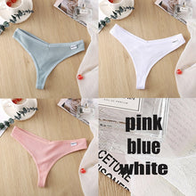 Load image into Gallery viewer, 3PCS/Set Women&#39;s Panties G-string Thong Cotton Underwear Sexy Panties Female Underpants 6 Solid Color Pantys Intimates Lingerie
