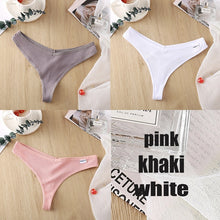 Load image into Gallery viewer, 3PCS/Set Women&#39;s Panties G-string Thong Cotton Underwear Sexy Panties Female Underpants 6 Solid Color Pantys Intimates Lingerie
