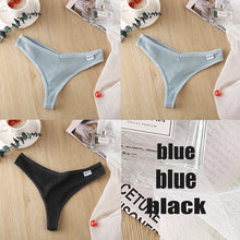 Load image into Gallery viewer, 3PCS/Set Women&#39;s Panties G-string Thong Cotton Underwear Sexy Panties Female Underpants 6 Solid Color Pantys Intimates Lingerie
