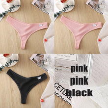 Load image into Gallery viewer, 3PCS/Set Women&#39;s Panties G-string Thong Cotton Underwear Sexy Panties Female Underpants 6 Solid Color Pantys Intimates Lingerie
