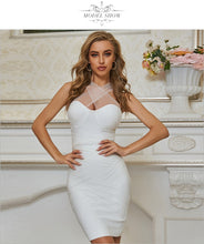 Load image into Gallery viewer, Adyce 2021 New Summer Women White Mini Club Bandage Dress Sexy Lace Sleeveless Bodycon Celebrity Runway Party Dresses Vestidos
