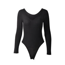 Load image into Gallery viewer, Autumn Winter Sexy Black off Shoulder Bodysuits Skinny Stretch Long Sleeve Bodysuit Women Shirt Chic Body mujer jumpsuits
