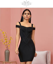 Load image into Gallery viewer, Adyce 2021 New Summer Off Shoulder Bodycon Bandage Dress Women Sexy V Neck Spaghetti Strap Club Celebrity Evening Party Dresses
