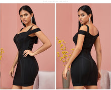 Load image into Gallery viewer, Adyce 2021 New Summer Off Shoulder Bodycon Bandage Dress Women Sexy V Neck Spaghetti Strap Club Celebrity Evening Party Dresses
