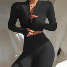 Load image into Gallery viewer, 2020 Winter Women 2 Two Piece Set Long Sleeve Crop Tops Tshirt Leggings Pants Set Bodycon Sport Fitness Tracksuit
