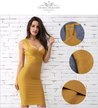 Load image into Gallery viewer, Adyce 2021 New Summer Women Bandage Dress Sexy Sleeveless V Neck Night Out Runway Celebrity Evening Party Club Dresses Vestidos
