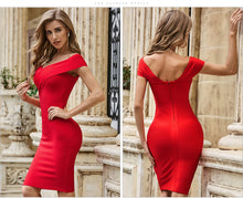 Load image into Gallery viewer, ADYCE 2021 New Summer Women Bandage Dress Sexy V-Neck Short Sleeve Red Bodycon Celebrity Runway Night Club Party Dress Vestidos
