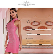 Load image into Gallery viewer, Adyce New Summer Women Sleeveless Bandage Dress Sexy Halter Pink Beading Bodycon Mini Club Celebrity Runway Party Dress Vestidos
