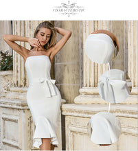 Load image into Gallery viewer, ADYCE 2021 New Summer Women White Trumpet Bandage Dress Sexy Strapless Belt Bodycon Celebrity Runway Club Party Dress Vestidos
