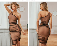 Load image into Gallery viewer, Adyce 2021 New Summer Women One Shoulder Bodycon Bandage Dress Sexy Sleeveless Lace Club Celebrity Evening Runway Party Dresses
