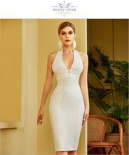 Load image into Gallery viewer, Adyce New Summer Women Halter Bodycon Bandage Dress Sexy Hollow Out Backless White Celebrity Runway Party Club Dresses Vestidos
