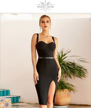 Load image into Gallery viewer, Adyce 2021 New Summer Women Elegant Black Bodycon Bandage Dress Sexy Spaghetti Strap Midi Blue Club Celebrity Runway Party Dress
