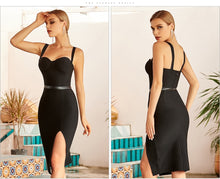 Load image into Gallery viewer, Adyce 2021 New Summer Women Elegant Black Bodycon Bandage Dress Sexy Spaghetti Strap Midi Blue Club Celebrity Runway Party Dress
