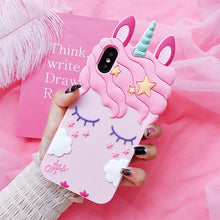 Load image into Gallery viewer, 3D Cartoon Unicorn Case Soft Silicone Cover
