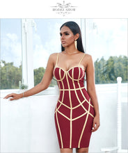 Load image into Gallery viewer, Adyce 2021 New Summer Bodycon Bandage Dress Women Sexy Spaghetti Strap Sleeveless Club Knee Length Celebrity Evening Party Dress
