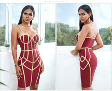 Load image into Gallery viewer, Adyce 2021 New Summer Bodycon Bandage Dress Women Sexy Spaghetti Strap Sleeveless Club Knee Length Celebrity Evening Party Dress
