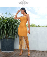 Load image into Gallery viewer, Adyce 2021 New Summer Women Fringe Bandage Dress Vestidos Sexy Sleeveless Tassel Bodycon Club Midi Celebrity Evening Party Dress
