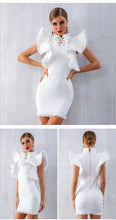 Load image into Gallery viewer, Adyce 2021 New Summer Women White Celebrity Runway Party Dress Vestidos Sexy Sleeveless Ruffles Tassel Black Bodycon Club Dress
